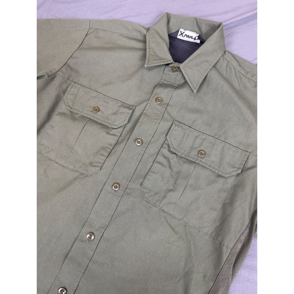 Vertx Mens Tactical Ripstop Short Sleeve Shirt Olive Green Vented Large‎